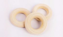 25mm 40mm 70mm Natural Teething Wooden Rings Unfinished Wood Teething Rings For Baby Teether Toys Non-toxic
