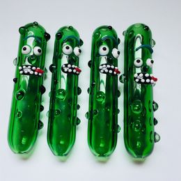 4.7 Inch Funny Pickle Cucumber Heady Tobacco Pipe Glass Pyrex Glass Spoon Pipe Smoking Accessories in stock