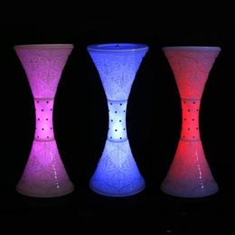 Colorful Changed LED Wedding Roman Column Road Lead Flower Pots European Styles Plastic Pillars Road Cited Wedding Props Decoration