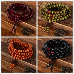 108 Beads 8mm Natural Sandalwood Buddhist Buddha Wood Prayer Bead Mala Unisex Men Bracelets & Bangles Jewelry