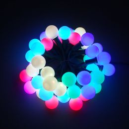 50nodes addressable Ball RGB G40 DC12V WS2811 LED Christmas pixel string light;6inches(15cm) wire spacing;all Green wire;waterproof IP68