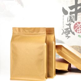 12x22x6cm Large capacity stand kraft paper food packaging zip lock pouch gift candy baking snacks pastry tea package storage heat seal bags