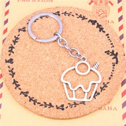 Keychain cake cupcake Pendants DIY Men Jewellery Car Key Chain Ring Holder Souvenir For Gift