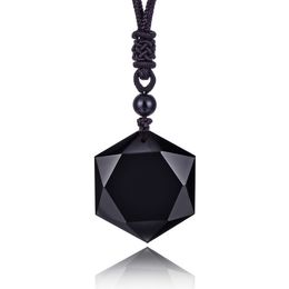 Genuine Obsidian Necklace Natural Stone Necklaces For Women Men Energy Stone Necklace Fashion Jewellery Dropshipping