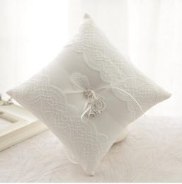 Lace Ring Bearer Pillow Ring Pillows & Flower Baskets Sets Wedding Ceremony Pearls cake pillow Flower bride ring box 278g