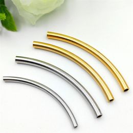 50pcs/lot stainless steel Smooth Curved Tube Connector Charm Connectors for Jewellery Making DIY Bracelets Finding Wholesales