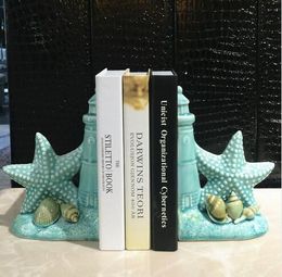 Mediterranean Creative ceramic starfish bookend home decor crafts room decoration objects study room bookcase shell figurine