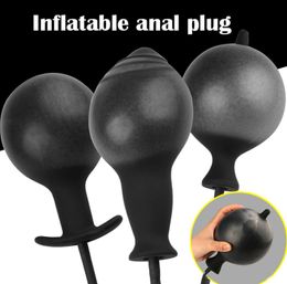 New Inflatable Butt Plugs Expandable Anal Dilator Massager Inflate Anal Plug Anus Dildos Butt plug Sex Toy for Men Woman Gay foil bag pack