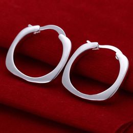 whole saleWholesale silver plated Earring,925 Jewellery silver earring,Flat Square Round Earrings SMTE123