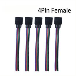 4-pin power Line Connector For 3528 5050 RGB Led Strip Light 4 pin mini jack adapter female wired cable contactor