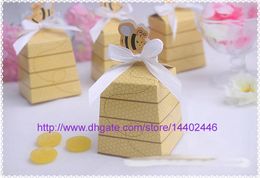 1000pcs Baby Shower Gift Favor Boxes Sweet as Can Bee Yellow Candy Box For Wedding Party Beehive Favor
