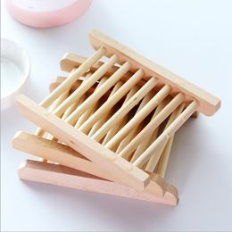 Soap Dishes Natural Wooden Tray Holder Bath Soaps Rack Plate Container Shower Bathroom Accessories Hollow OEM Available