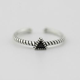 Simple 925 Sterling Silver Geometry Triangle Rings For Women Girl Gift Opening Ring Vintage Sterling-silver-jewelry Wholesale YMR217