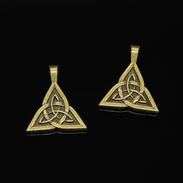 28pcs alliage de zinc breloques Bronze Antique amulette plaqué celtique noeud charmes pour la fabrication de bijoux bricolage à la main pendentifs 28 * 24mm