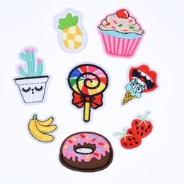 Custom Design Embroidery fruit Badge Patches for Clothing Iron on Transfer Applique Sticker for Hat Jacket Jeans DIY Bag Patches