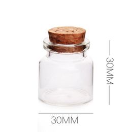 10ml 30x30X17MM Wish Bottles Tiny Small Empty Clear Cork Glass Bottles Vials For Wedding Holiday Decoration Christmas Gifts
