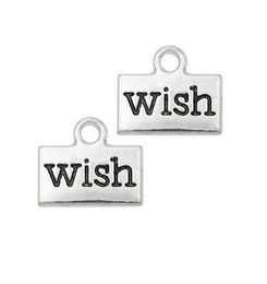 200Pcs alloy Wish Charms Antique silver Charms Pendant For necklace Jewellery Making findings 13x10mm
