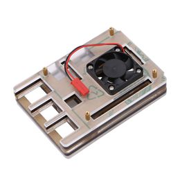 Freeshipping 6-Layers Acrylic Case Shell Cooling Cooler Fan For Raspberry pi 3 model B