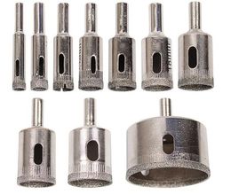 Brand New 10PCS/set 8-50mm Diamond Coated Core Hole Saw Drill Bits Tool Cutter For Tiles Marble Glass Granite Drilling Best Price