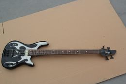 Wholesale - 2012 New arrival Black and white 4 strings Electric bass guitar / HOT