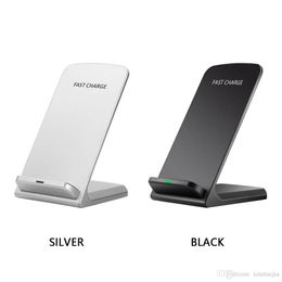 Black/ White 10W Wireless QI Fast Charger Charging Stand Holder for Cell Smart Mobile Phone