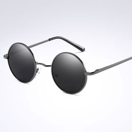 Marka Yeni Tasarım Moda Yuvarlak polarize güneş gözlüğü Unisex Çerçeve oval bağbozumu güneş UV400 Siyah mercek yuvarlak güneş gözlüğü Glasses gözlük