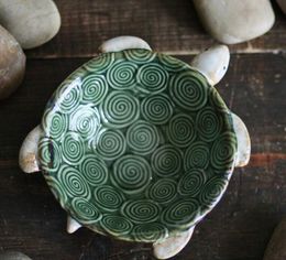 ceramic tortoise leaf ashtray home decor crafts room decoration handicraft ornament porcelain figurine Storage dish decoration