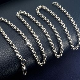 50cm 60CM 70CM Stainless Steel 4mm Silver Tone Ring Link Chain Necklace n305