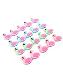 Mini Silione Flamingo Teething Beads Baby Pacifier Chain Beads Soothers DIY Nursing Necklace Pendant Material 4 Colors