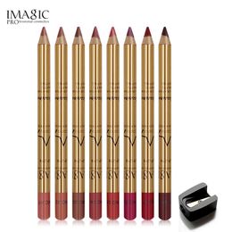 IMAGIC 8 Colours Lip Liner Pencil Makeup Set Kit Natural Waterproof Long Lasting Lipliner Pencil Make Up Cosmetics Tool 8pcs in one set