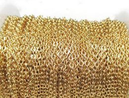 On sale 50 meter/ Roll Factory Jewellery Finding Gold joint Oval Rolo Link Chain Stainless steel DIY jewlery Marking Chain 2mm/ 2.3mm wide