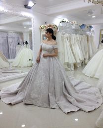 Arabic New Dubai Fashion Vintage Full Lace Dresses A Line Off Shoulder Robe De Mariage Court Train Wedding Dress Bridal Gowns