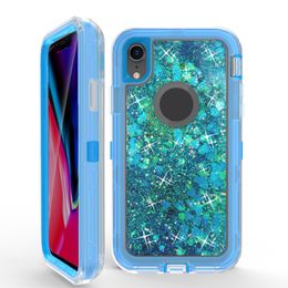 For Iphone XS Liquid Quicksand Case Glitter Bling rugged shockproof waterproof phone case back cover for Iphone 8 8plus XR XS MAX