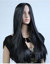 Free shipping++++Sxey Lady Girl Long Straight Black WIG Cosplay Party Full Anime Natural Wigs