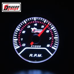 Dragon gauge 52 mm pointer white backlight Car modification 4.6.8 Cylinder tachometer gauge 0-8000 RPM