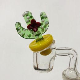 Free DHLCute 35mmOD Cactus Shape Glass Carb Caps Dab Tools Bubble Quartz Bangers Dry Herb Smoking Accessories For Glass Bongs