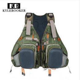 Adjustable Fly Fishing Vest Fishing Backpack Outdoor sports gilet Fishing Jacket clothes gear Bag with fly patch