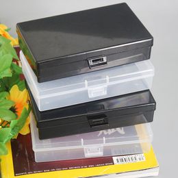 Transparent Plastic Storage Box Clear/Black Multipurpose Display Case Empty Storage Organiser