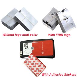 Aluminium Anti RFID Blocking Sleeve Credit Card Holders ID protection Holder Bags With Adhesive Stickers 6.2*9.2cm