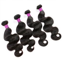 Brazilian Virgin Human Hair Weave 4 Pcs Bundles 8A 100% Unprocessed Real Brazilian Human Hair Wefts Extension Natural Color Can Be Dyed