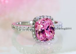 Fashion Jewelry Nice jewelry Pink Cz 5A Zircon stone 925 Sterling silver Wedding Ring Sz 5-10 Free shipping Gift