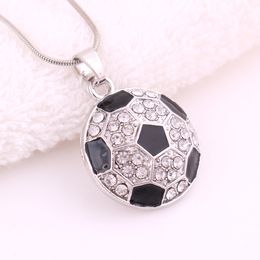 New Arrival football pendant necklaces World Cup Fans sports crystal Rhinestone Soccer Charm snake chains For women Men s Fashion Jewellery