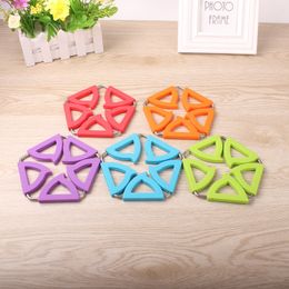 Pad Coaster Pads Trivets Mat Holder Peach Blossom Shaped Stainless Steel Pot Coasters Silicone Insulation Placemat Potholder
