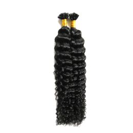 100% Real Human Hair Pre bonded Brazilian virgin Curly U tip hair extension 100g keratin stick tip hair extensions 14" 16" 18" 20" 22" 24"