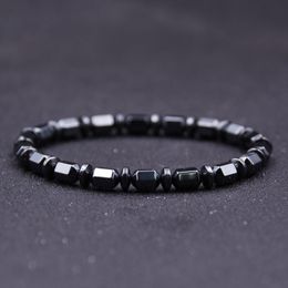 Elastic Silver Black Colour Beads Charm Bracelets Bangle For Women Men Fashion Party Club Decor Jewellery