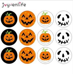 JOY-ENLIFE 120pcs 3CM Halloween Pumpkin Ghost Round Handmade Cake Packaging Sealing Label Kraft Sticker Baking DIY Gift Stickers