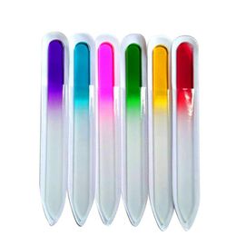 Free Shipping Colorful Glass Nail Files Durable Crystal File Nail Buffer Nail Art Tool for Manicure UV Polish Tool LX2682
