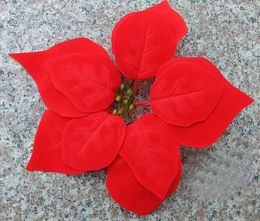 Homegrown artificial flowers silk flowers Christmas poinsettia flower heads Red