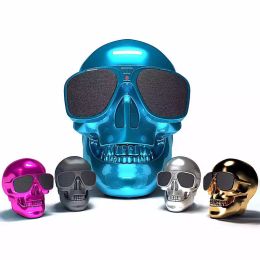 Top Quality Skulls Speakers Bluetooth Wireless Speakers Plating Ghosthead Bone Bluetooth Mega Bass Stereo Spoofs with Retail Package