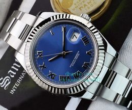 High Quality Watch Asia 2813 Movement 41mm 18kt White Gold & Stainless Blue Roman 116334 Automatic Mens Watches